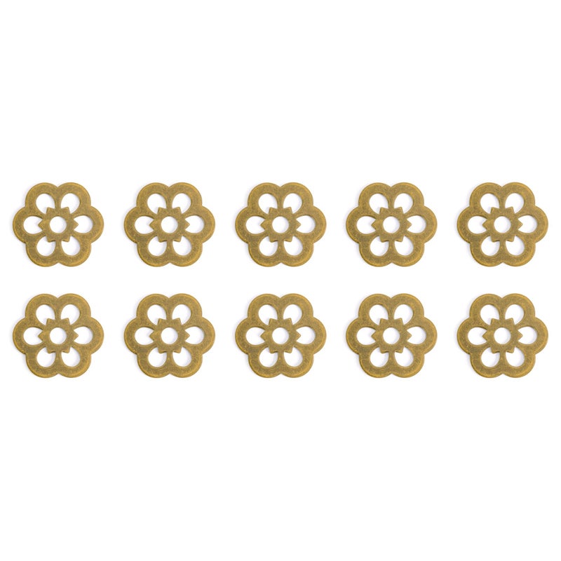 Hardware Philosophy Clover Brass Backplate Washers 1.3 Inches - Set of 10 - Architectural, Interior Design, Doors, Furniture Cabinet Customization Hardware - Image 4